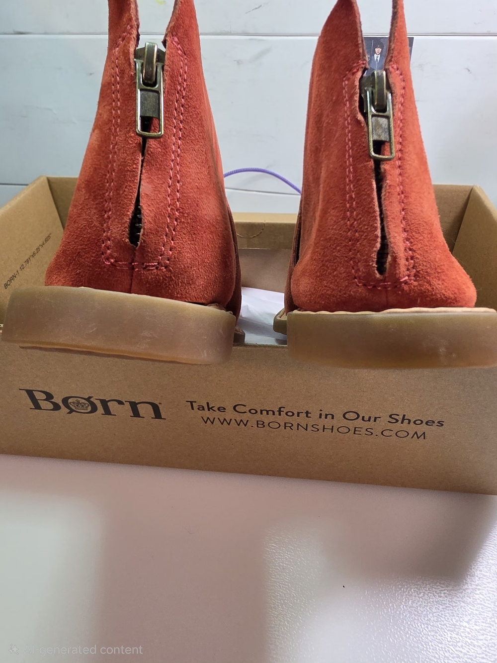 Born Suede Cross-Strap Sandals in Rust Red - Women - Picture 8 of 8